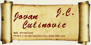 Jovan Čulinović vizit kartica